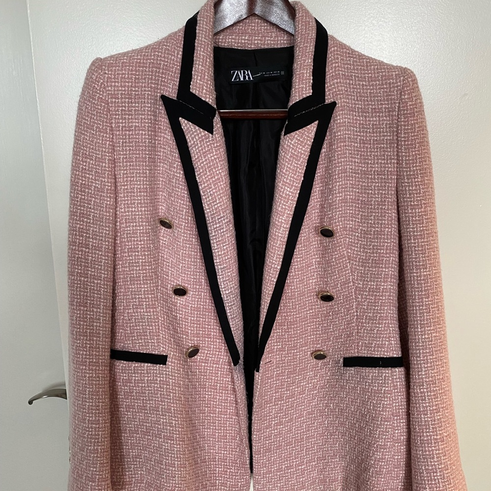 Pink Tweed Zara Blazer